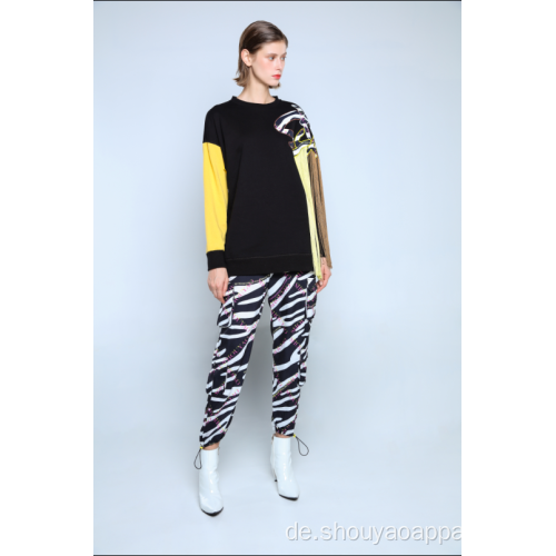 LADIES ZEBRA CROPPED JOGGERS